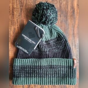Obermeyer "Oakland" Pom Beanie Hat Adult One Size, NIGHT OPS Green & Black, NEW!
